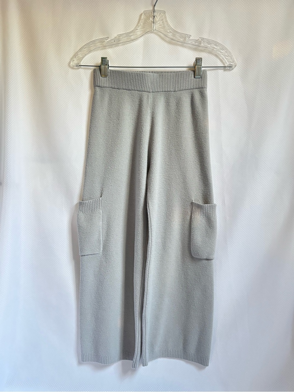 Happily Grey Kids Knit Wide Leg Cargo Pants Heather Gray M 10-12